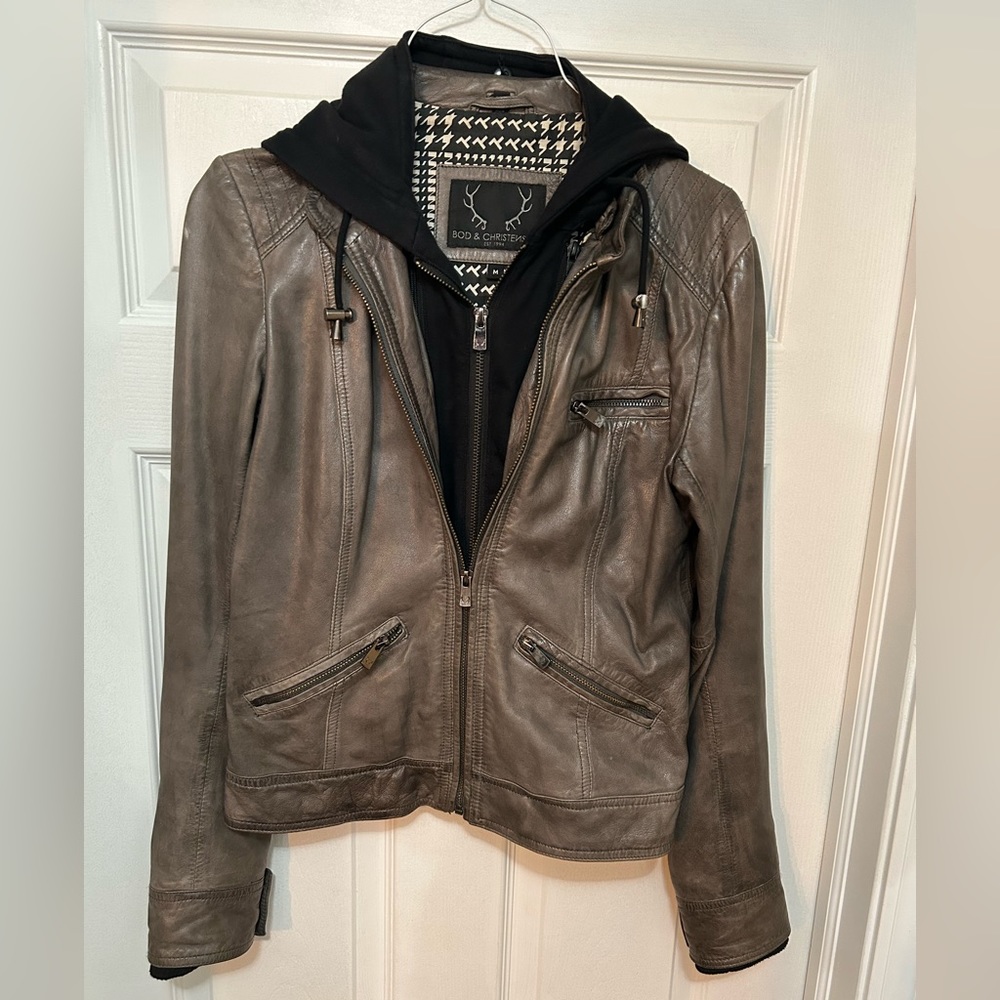 Charcoal Gray Women’s Leather Jacket
